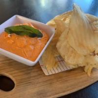 Red Pepper & Cheddar Dip  · house made potato chips 