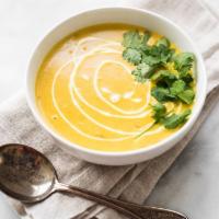 Mulligatawny Soup · Vegetable broth and lentils with special Indian spices.