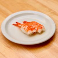 2PC Shrimp Sushi · 2 pieces of shrimp nigiri.
