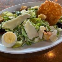 Caesar Salad · Chopped romaine leaves, hard-boiled egg, kalamata olives, parmesan, garlic croutons, caesar ...