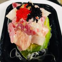 Sunomono · Assorted raw fish with ponzu sauce.