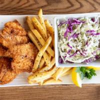 Fish & Chips · Fresh fish fillet breaded and fried to order, served with french fries and house-made colesl...