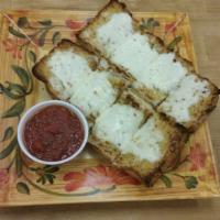 Garlic Bread with Cheese · Garlic bread made from our in store baked bread. Served with a side of marinara.
