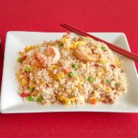 615. Young Chow Fried Rice · Served with BBQ pork and shrimp.