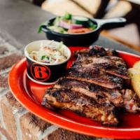 St Louis Ribs Platter · Served with garlic toast and two sides. Three ribs in small platter, five in large