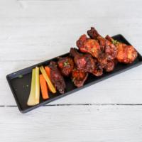 Amazing Slow Smoked Wings · Hard wood smoked, fried to a crispy finish, tossed in choice of sauces with a blue cheese or...