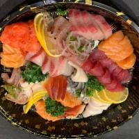 Sashimi Tray · 55pcs of fresh sashimi (Salmon, Tuna, Yellowtail, Escolar, Albacore, and fish of the day)
