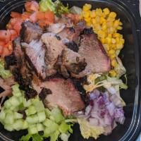 Jerk Pork Salad Combo · Place the best Jerk pork on top of our fresh salad. Add your toppings and enjoy. Comes with ...