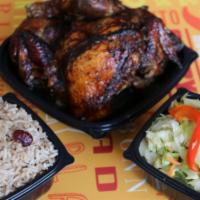 Whole Chicken with 2 Large Sides · Choose from Jerk or tropical whole chickens to feed the family. Includes 2 large sides. Come...