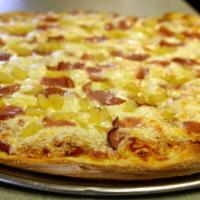 Hawaiian Style Pizza · Ham and pineapple.