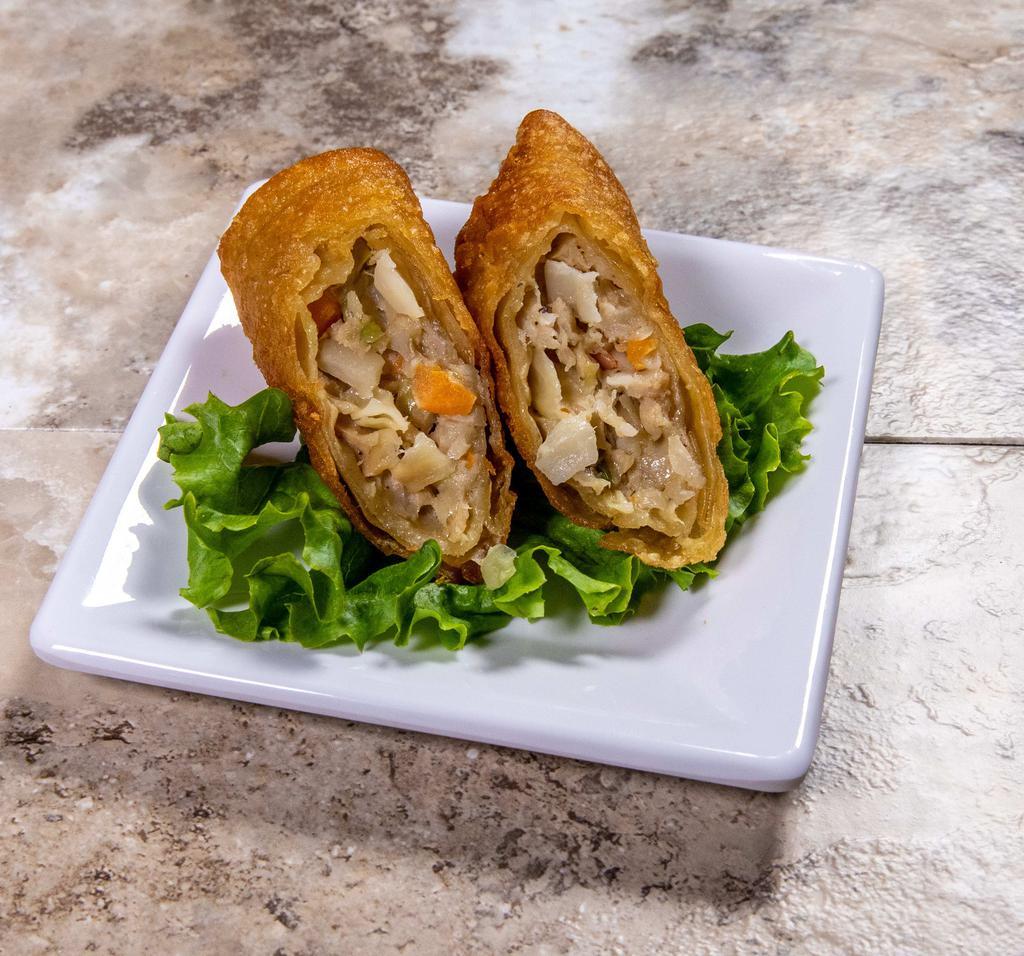 Egg Roll · Beef and vegetables wrapped in crispy shell.