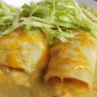 Enchilada Bowl Combo Plate · 2 stacked high, choice of meat, piled on rice and beans, chile or cheese only, lettuce and t...