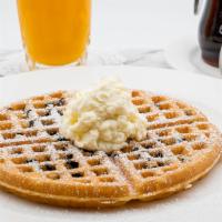 Blueberry Waffles · Lightly dusted with powdered sugar.