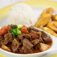 Carioca's Beef Stew · Slow-cooked sirloin cubes with garlic, onions, sweet peppers and tomatoes. Served with sweet...