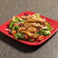 Rock and Wings Salad · Romaine lettuce, dry cranberry, sweet pecans, red bell pepper, red onion, tomatoes, Parmesan...