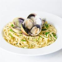 Linguini · Made with real clam shells and your choice of white or red clam sauce.