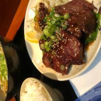 Kalbi Set Combo · Beef short rib with udon and white rice.