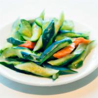 Sweet & Sour Cucumber 甜酸青瓜 · Pickled cucumbers and carrots in a sweet and vinegary marinade
