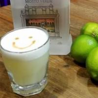 Pisco Sour · Must be 21 to purchase. Pisco, fresh lime juice, pasteurized egg white, syrup, dash of bitte...