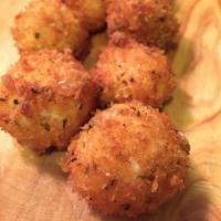Goat Cheese Croquette Bites · pickled red onion - garlic aioli