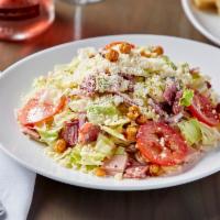 Antipasti Chopped Salad · Salami, Mortadella, Capicola, Provolone, Parmesan, Lettuce, Onion, Tomato, Black Olives, Cap...