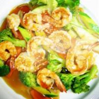 Shrimp and Grilled Vegetable Teriyaki · 