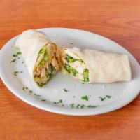 Chicken Caesar Wrap · Grilled chicken breast,crispy romaine lettuce, croutons, grated Parmesan cheese, tossed with...