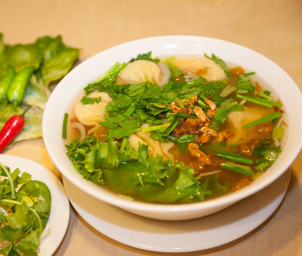 H2. Wonton Noodle Soup · Wontons and BBQ porks with chicken pork soup.