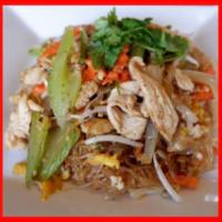 Pad Woon Sen · Classic pan-fried Glass noodles with Egg, Onion, Celery, Carrot and Bean sprout in Thai-styl...