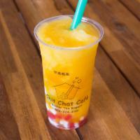 Mango Bubble Smoothie · Includes tapioca. Icy blended drink.