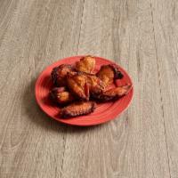 Smoked Hot Wings · Dry rub, BBQ or Buffalo and choice of dressing served by the dozwn
