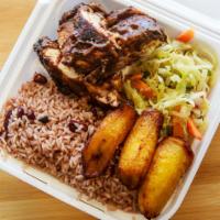 Jerk Chicken Entree · Chicken marinated in spicy jerk seasoning, grilled to perfection. Served with your choice of...