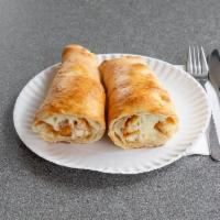 Chicken and Cheese Roll · Served with tomato sauce.