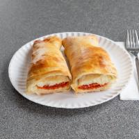 Pepperoni and Cheese Roll · Served with tomato sauce.