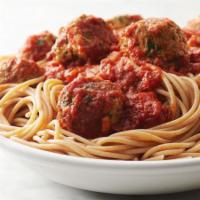 Spaghetti with Meatballs · Served with Italian bread.