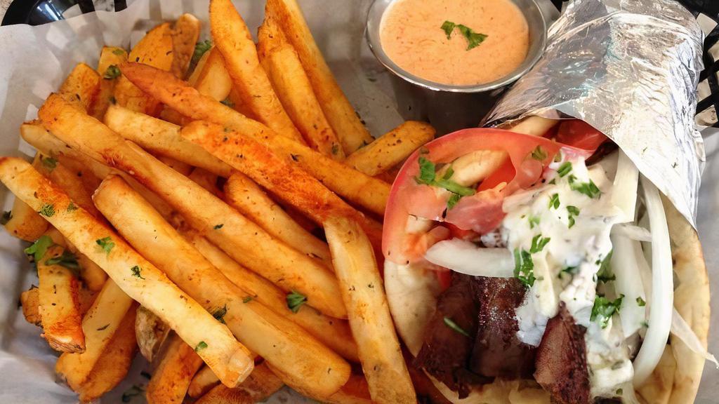 Combo beef gyro with fries · 