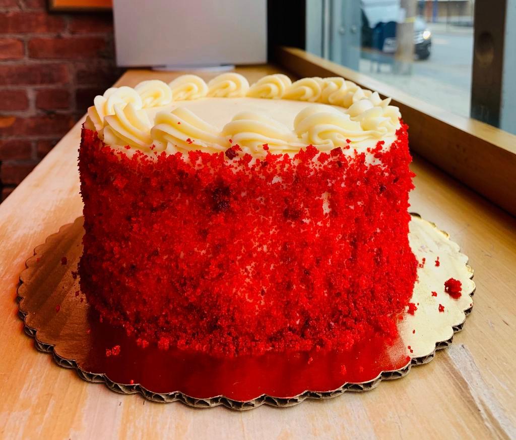Red Velvet cake  · 7” cake for 8-10 serving. Choice of writing, please specify in comment.
