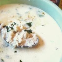 Cream of Crab Soup · Shallots, sherry and garlic in a creamy soup with lump crab meat and Old Bay.
