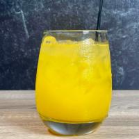 Mango, coconut water, and ginger juice · Mango, coconut water, and ginger juice