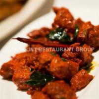 Chicken 65 (Chef's Special) · Famous Indian chicken appetizer made with boneless chicken spiced and deep fried.