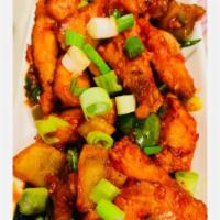 Chilli Chicken. · Deep fried and tossed in Chilli garlic sauce.