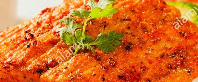 Fish Tikka. · Tilapia fillets seasoned in spices and grilled in tandoor oven.