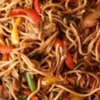 Chicken Hakka Noodles. · Noodles with Chicken and mild spices.