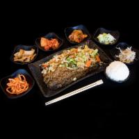 Japchae · Korean stir-fried starch noodles with vegetables