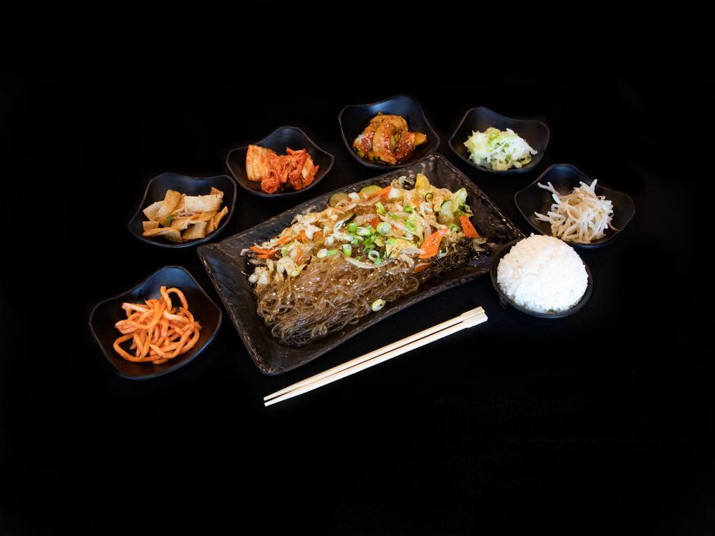 Japchae · Korean stir-fried starch noodles with vegetables