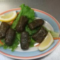 Stuffed grape leaves · Greek style stuffed with rice and dill