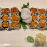 Maki Combination C · Spicy tuna roll, spicy salmon roll and spicy crab  roll. Served with choice of soup or salad.