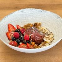 Acai Bowl · Acai sorbet, fresh berries, banana, toasted coconut, flax and chia seeds, house made granola...