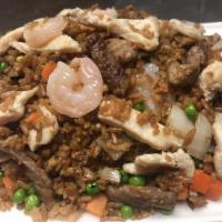 Malaysian House Fried Rice (Chicken, Beef and Shrimp) · 