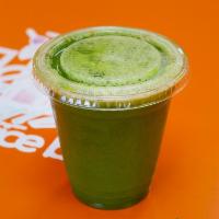 12 oz. Good Vibrations Juice · Pineapple, spinach, kale, cucumber and apples.